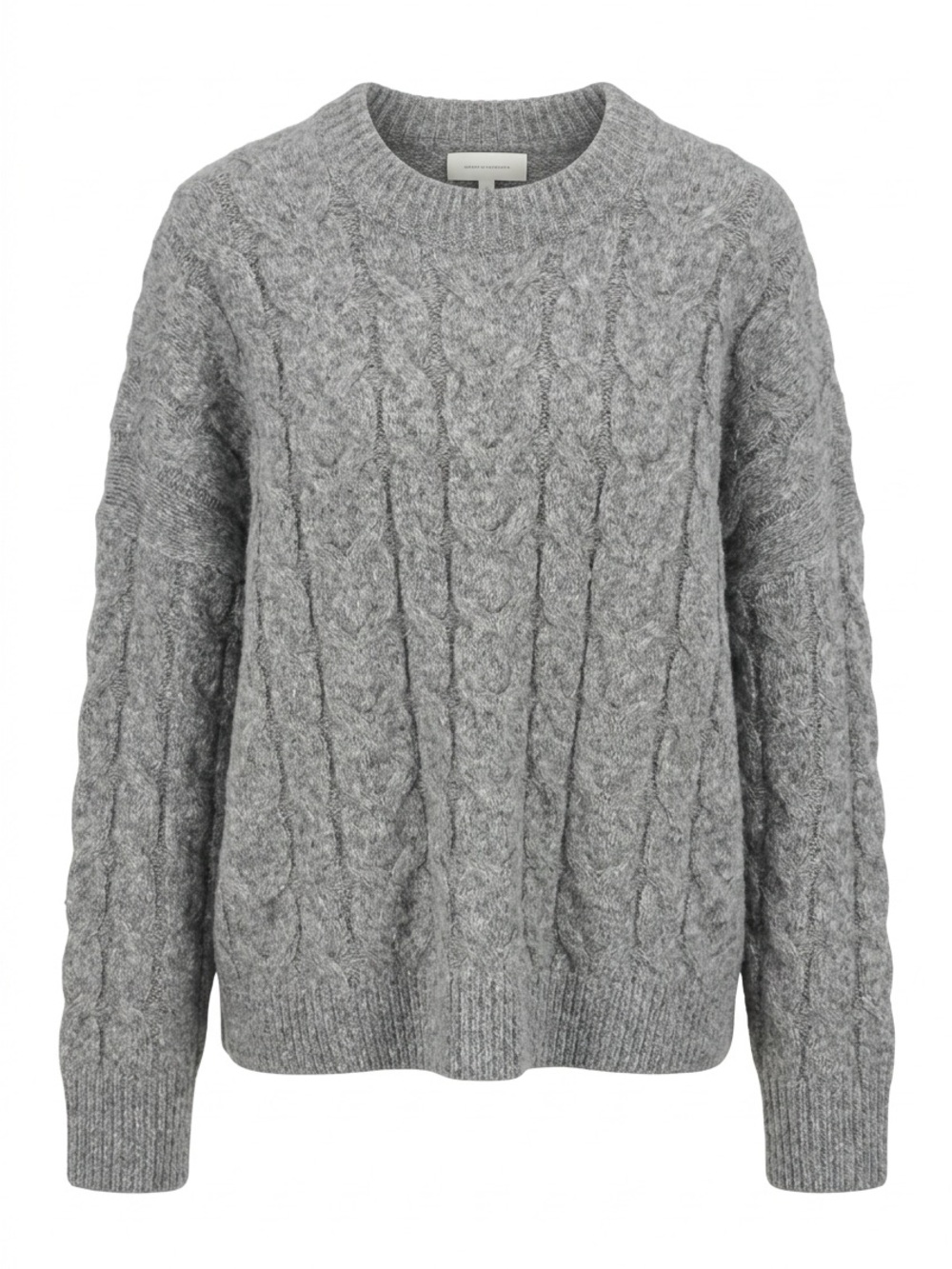 Abercrombie & Fitch Grey Cable Knit Crewneck Sweater